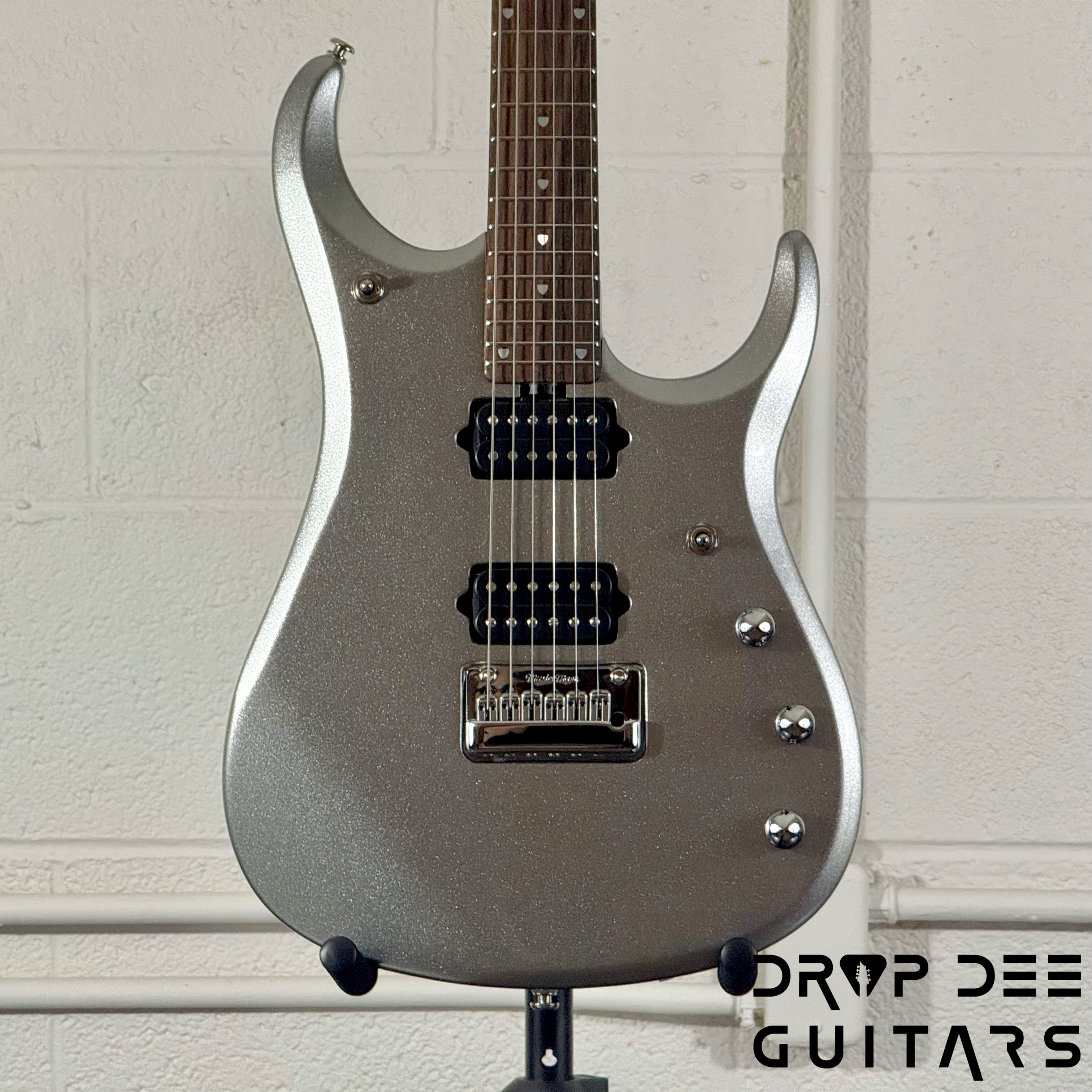 Ernie Ball Music Man JP13 6 Electric Guitar w/ Case - Platinum Silver