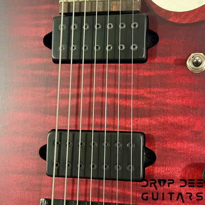 Ibanez Standard RGD721FA Baritone 7-String Electric Guitar - Stained Wine Red Burst Flat