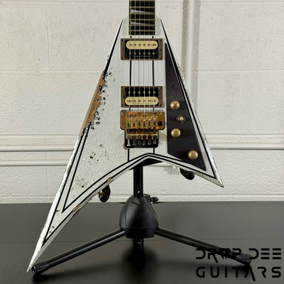 Jackson USA Custom Shop Special Edition Rhoads Electric Guitar w/ Case - Snow White w/ Black Vintage Pinstripes, Nitro-Tour Heavy Relic