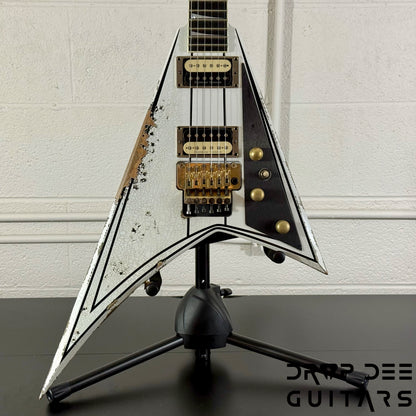 Jackson USA Custom Shop Special Edition Rhoads Electric Guitar w/ Case - Snow White w/ Black Vintage Pinstripes, Nitro-Tour Heavy Relic