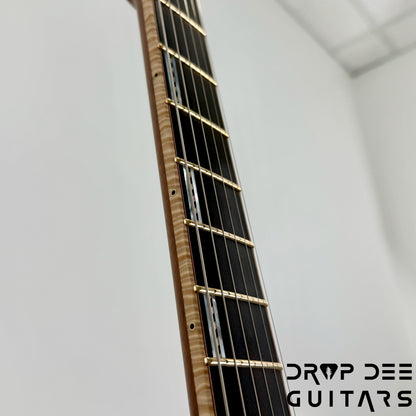 ESP Exhibition Limited M-II CTM NT Electric Guitar w/ Case - Natural w/ Dark Blue Burst