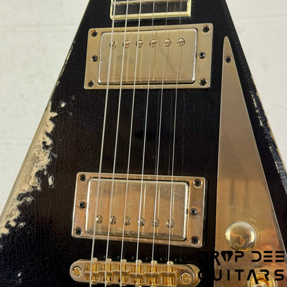 Jackson USA Custom Shop Special Edition Rhoads Electric Guitar w/ Case - Black Nitro Relic (Tour Heavy Relic)