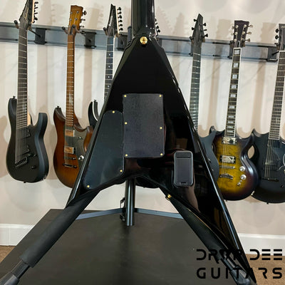 Jackson MJ Series Rhoads RR24MG Electric Guitar w/ Case - Black with Yellow Pinstripes