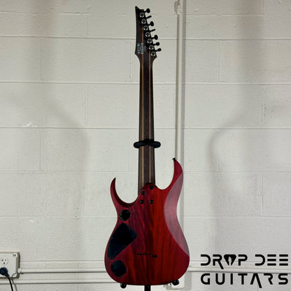 Ibanez Standard RGD721FA Baritone 7-String Electric Guitar - Stained Wine Red Burst Flat