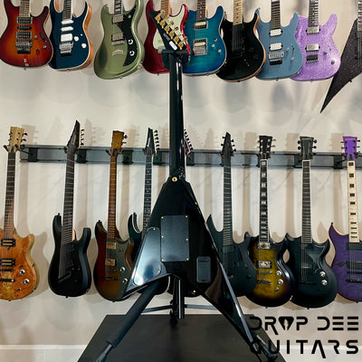 Jackson MJ Series Rhoads RR24MG Electric Guitar w/ Case - Black with Yellow Pinstripes