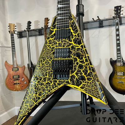 Jackson Custom Shop Randy Rhoads Electric Guitar w/ Case - Black w/ Yellow Crackle