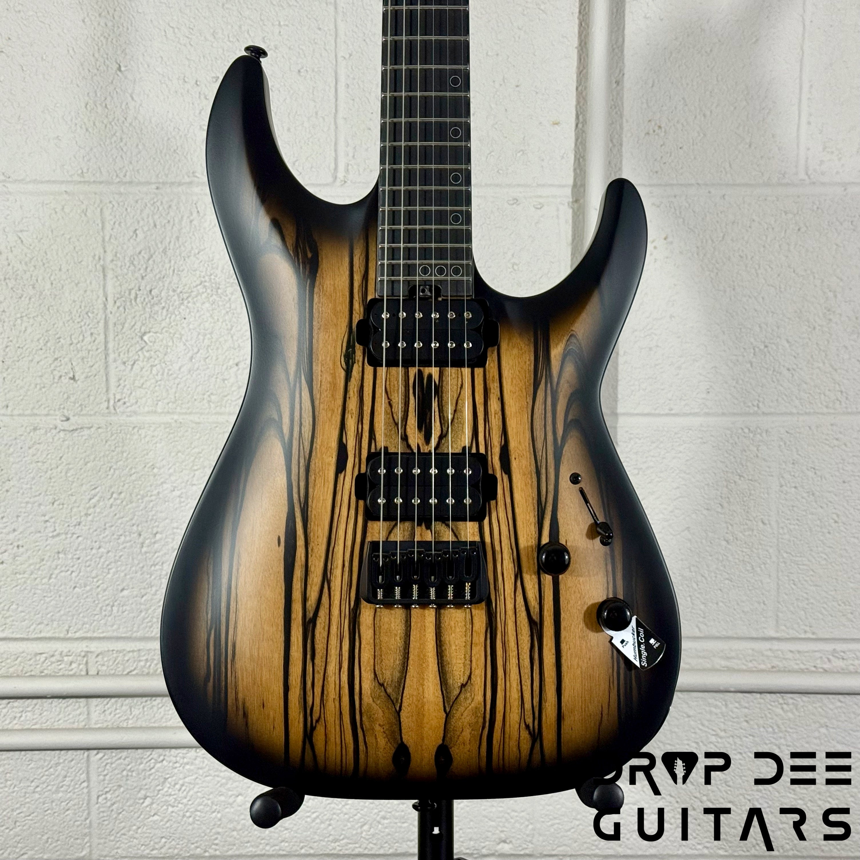 Schecter Diamond Series C-1 Pale Moon Electric Guitar - Natural Satin with Black Burst