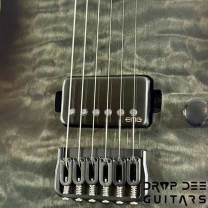 ESP E-II M-I NT QM Electric Guitar w/ Case - See Thru Black Sunburst