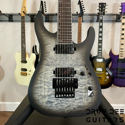 ESP LTD M-1007 Baritone 7-String Electric Guitar - Charcoal Burst Satin