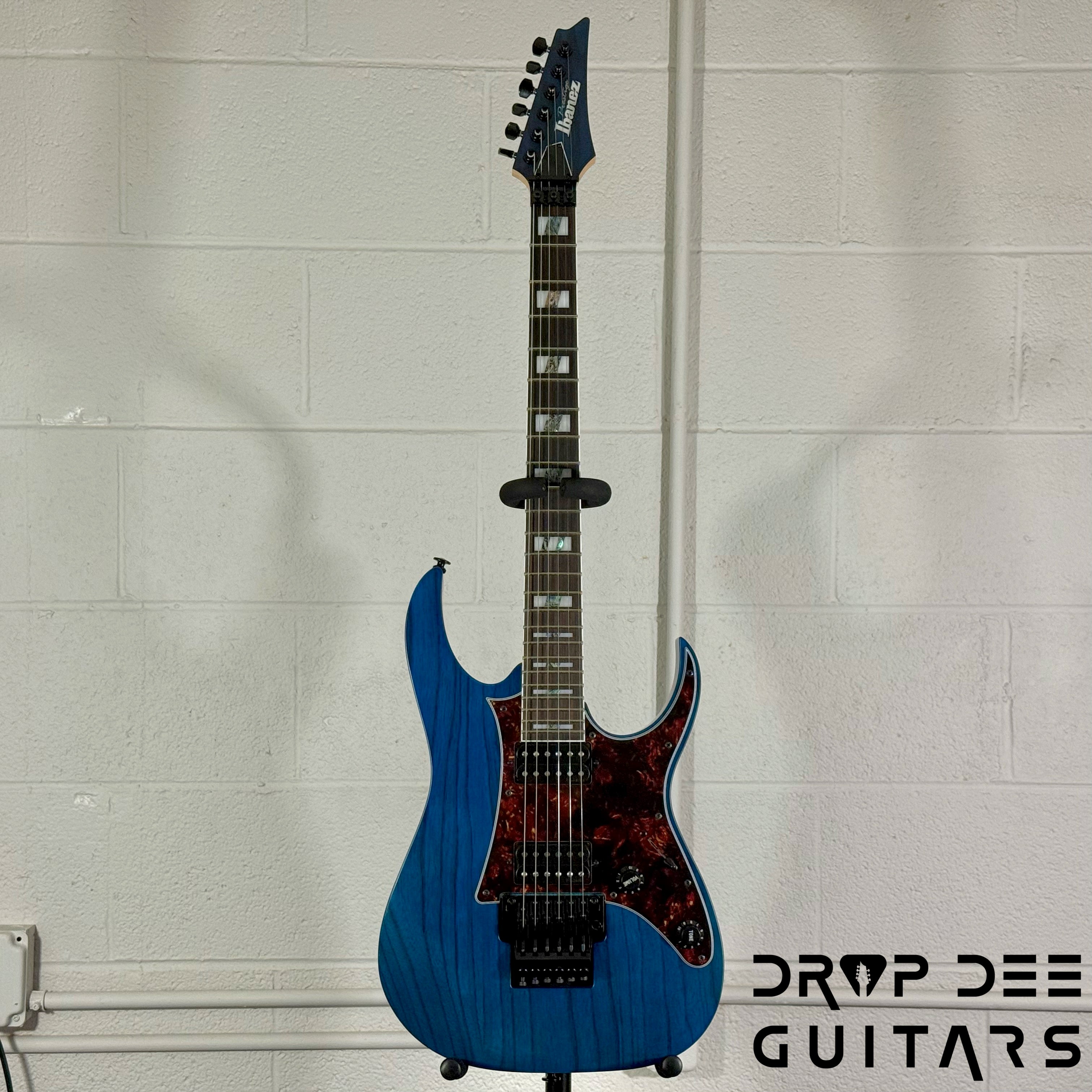 Ibanez Prestige RG653DX Electric Guitar w/ Case - Transparent Deep Blue Flat