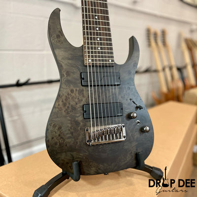 Ibanez Axe Lab Design RG9PB Baritone 9-String Electric Guitar - Transparent Flat Gray