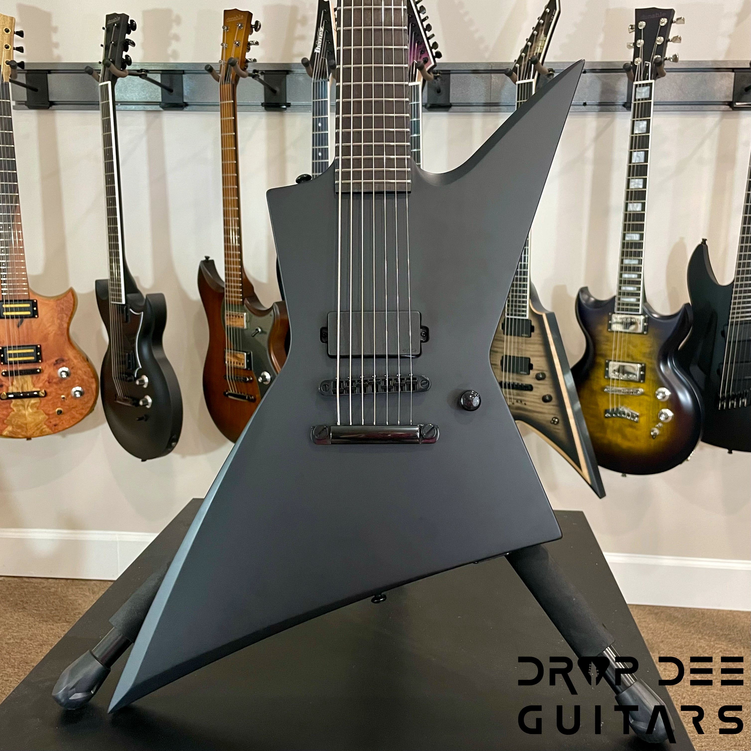 ESP LTD EX-7 Baritone Black Metal Electric Guitar