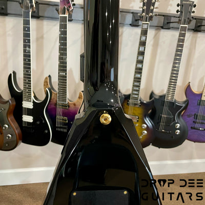 Jackson MJ Series Rhoads RR24MG Electric Guitar w/ Case - Black with Yellow Pinstripes