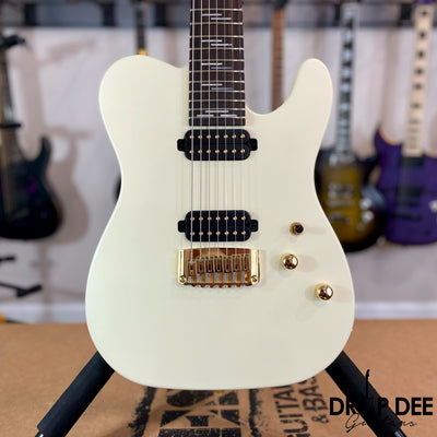 Schecter USA Custom Shop PT-7 7-String Electric Guitar w/ Case - Vintage White Satin