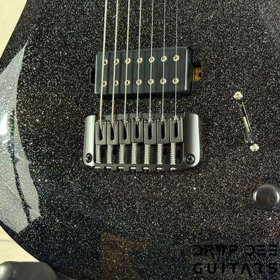 Balaguer USA Series Seraph Modern 7 Baritone 7-String Electric Guitar w/ Case (924) - Gloss Metallic Black