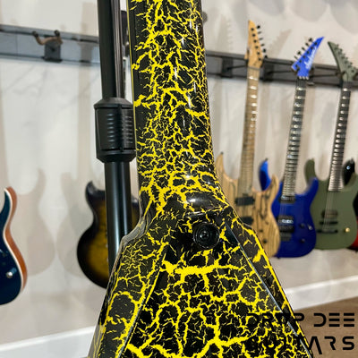 Jackson Custom Shop Randy Rhoads Electric Guitar w/ Case - Black w/ Yellow Crackle