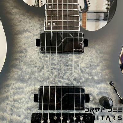 ESP LTD M-1007 Baritone 7-String Electric Guitar - Charcoal Burst Satin