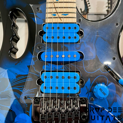 Ibanez Premium JEM77P Steve Vai Signature Electric Guitar w/ Bag - Blue Floral Pattern