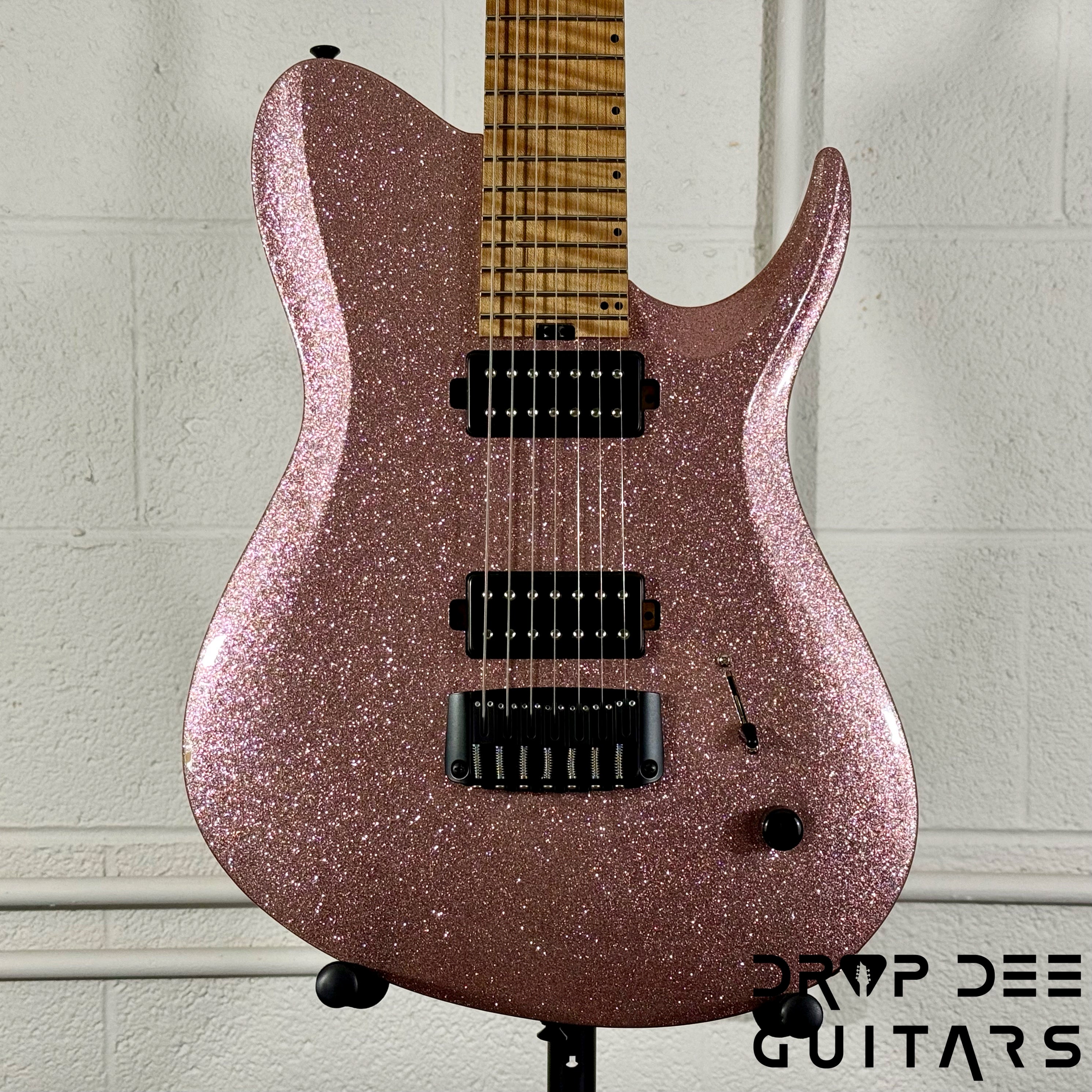 Balaguer USA Series Seraph Modern 7 Baritone 7-String Electric Guitar w/ Case (824) - Gloss Metallic Rose Gold