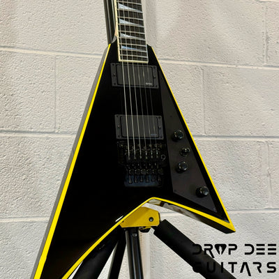 Jackson Custom Shop Randy Rhoads Electric Guitar w/ Case - Black w/ Yellow Pinstripes