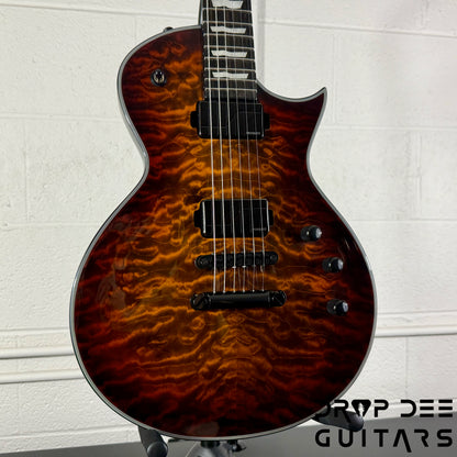 ESP E-II Eclipse QM Electric Guitar/ Case - Tiger Eye Sunburst