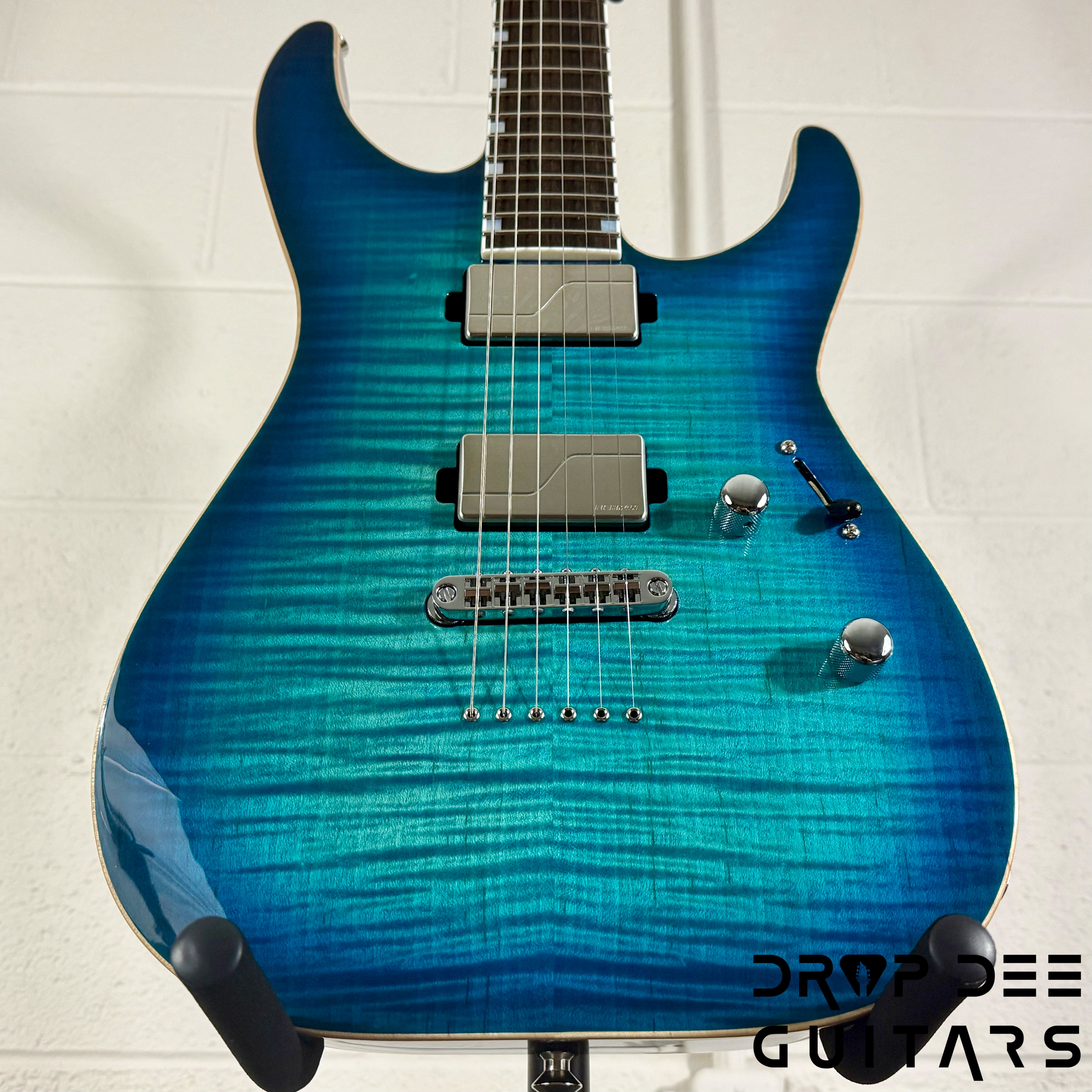 ESP USA M-II NTB NT Electric Guitar w/ Case - Aqua Marine Sunburst