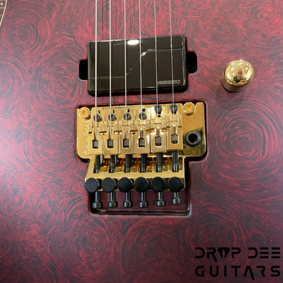 ESP USA M-I DX FR Electric Guitar w/ Case (4038) - Red Rose Marble