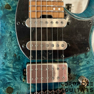 Ibanez Quest Q547PB Headless 7-String Electric Guitar w/ Bag - Cosmic Blue Low Gloss