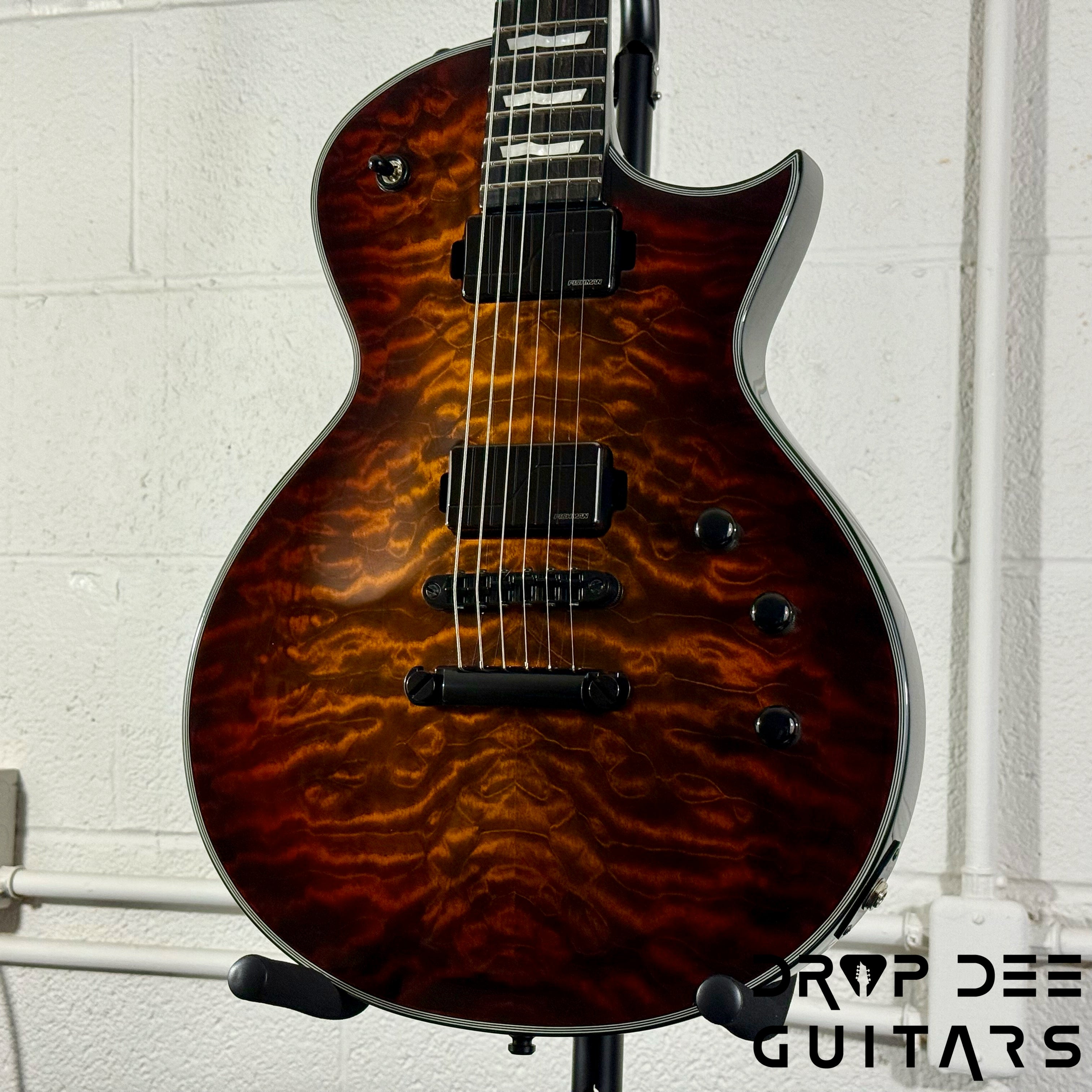 ESP E-II Eclipse QM Electric Guitar/ Case - Tiger Eye Sunburst