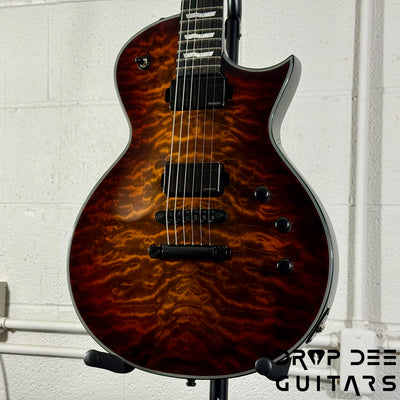 ESP E-II Eclipse QM Electric Guitar/ Case - Tiger Eye Sunburst