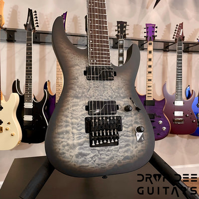 ESP LTD M-1007 Baritone 7-String Electric Guitar - Charcoal Burst Satin