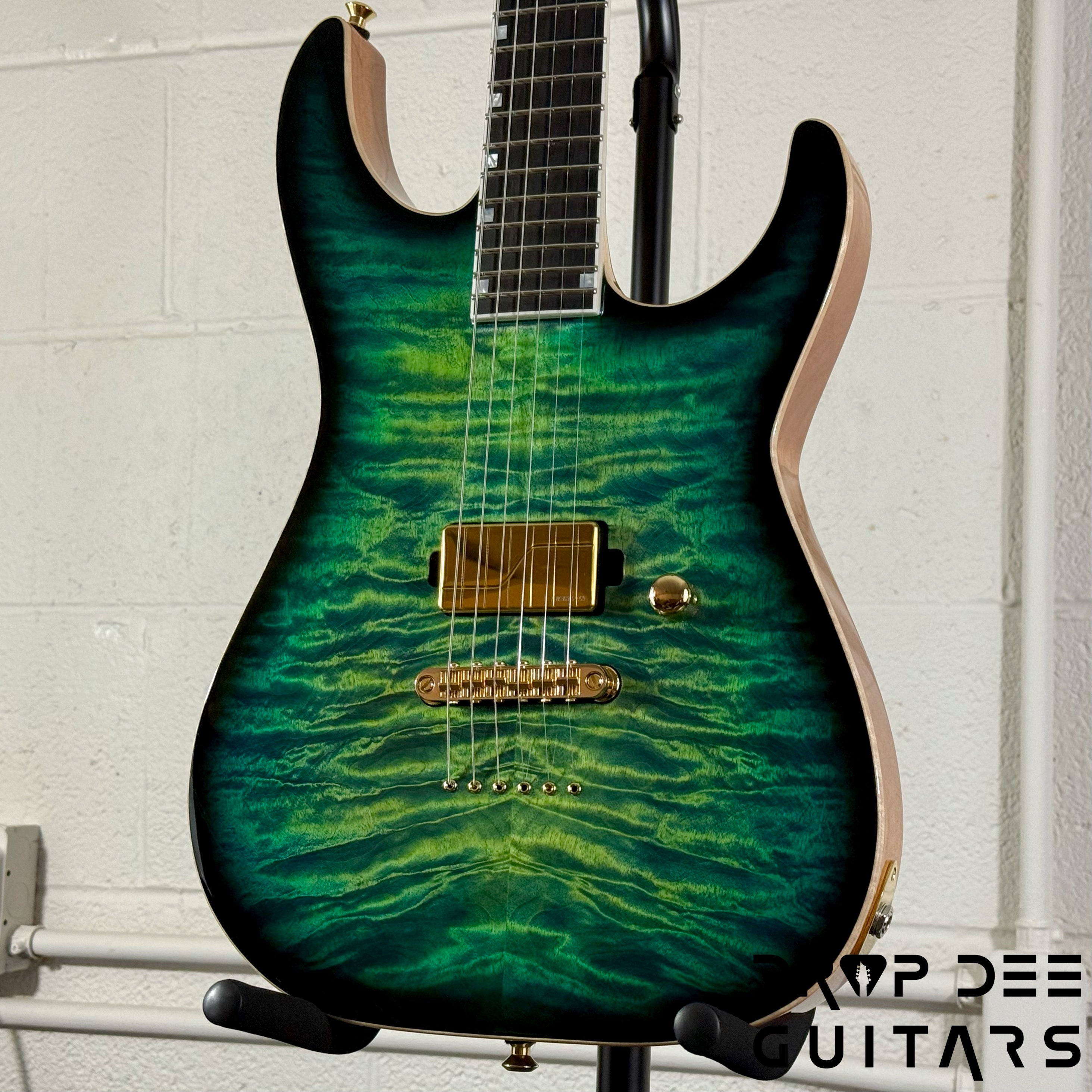 ESP USA M-I NTB NT Electric Guitar w/ Case - Dark Lime Sunburst