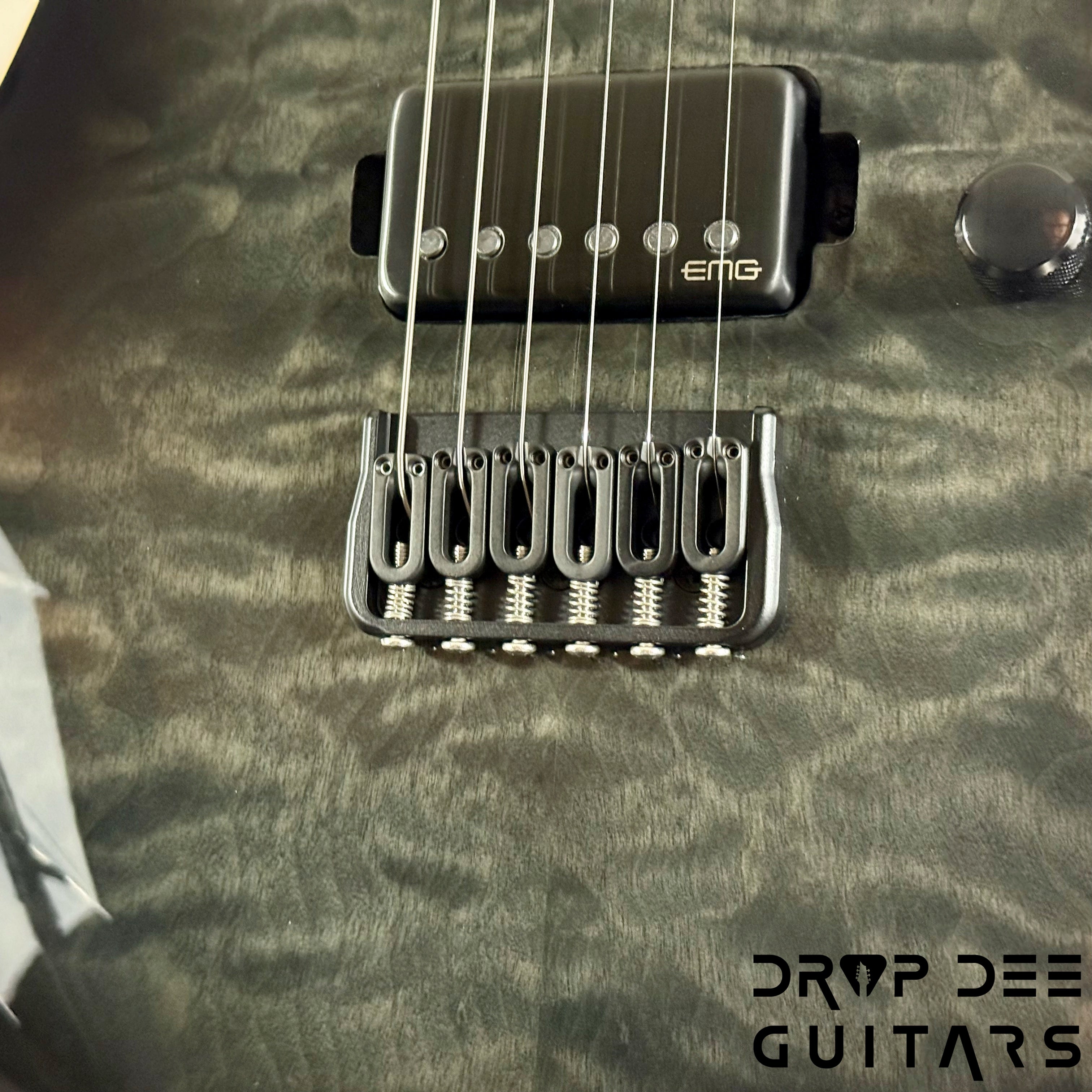 ESP E-II M-I NT QM Electric Guitar w/ Case - See Thru Black Sunburst