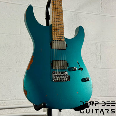 Mayones Aquila Aged V24 S 6 Electric Guitar w/ Case - Monolith Metallic Neon Green Nitro (Aged)