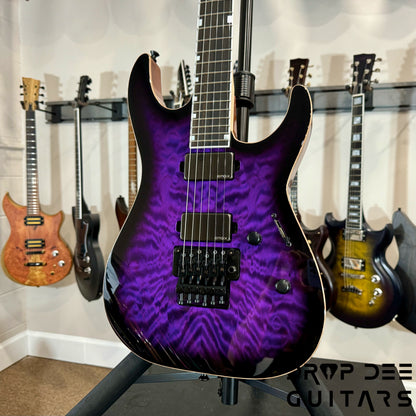 ESP USA M-II FR DLX Electric Guitar w/ Case - Dark Purple Sunburst
