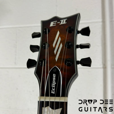 ESP E-II Eclipse QM Electric Guitar/ Case - Tiger Eye Sunburst