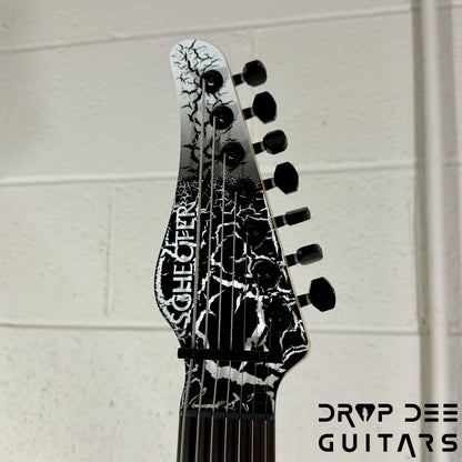 Schecter USA Custom Shop John Browne Signature Zenith 7 Baritone 7-String Electric Guitar w/ Case - Fracture White