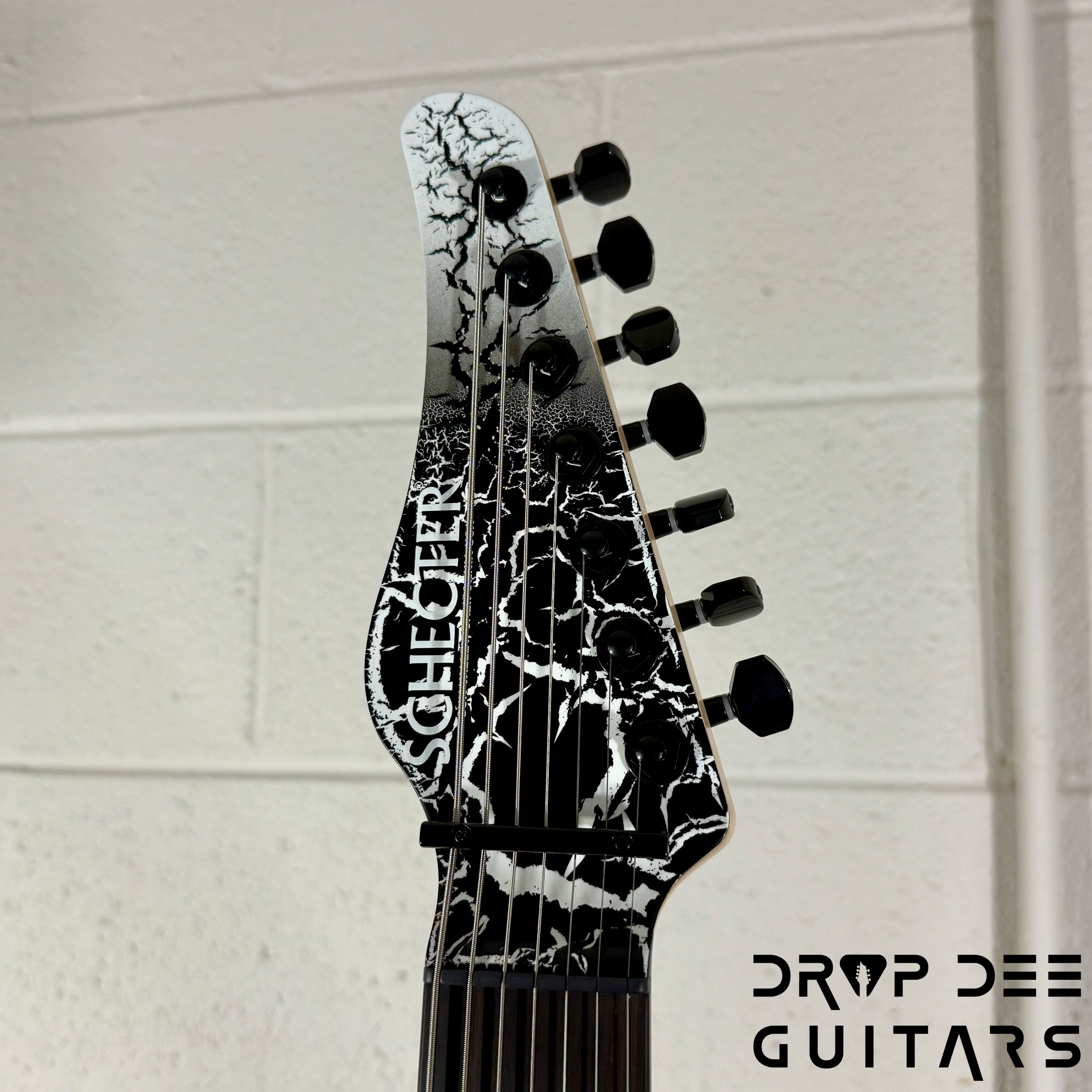 Schecter USA Custom Shop John Browne Signature Zenith 7 Baritone 7-String Electric Guitar w/ Case - Fracture White