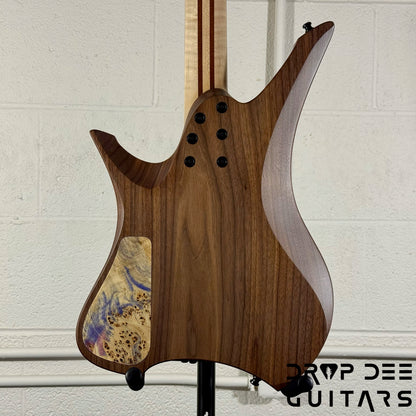 GV Guitars Syrius Headless Baritone Electric Guitar w/ Case - Natural