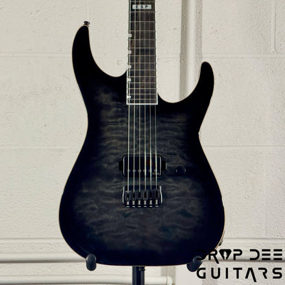 ESP E-II M-I NT QM Electric Guitar w/ Case - See Thru Black Sunburst