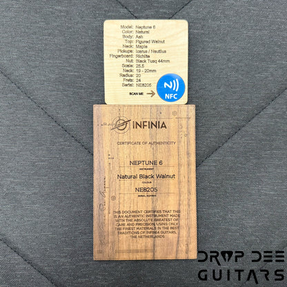 Infinia Neptune Headless Electric Guitar w/ Bag - Black Walnut