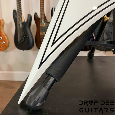 Jackson MJ Series Rhoads RR24MG Electric Guitar w/ Case - White with Black Pinstripes