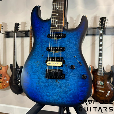 Schecter USA Custom Shop Sunset Custom-II HSS Electric Guitar w/ Case - Ocean Blue Burst Satin