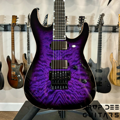 ESP USA M-II FR DLX Electric Guitar w/ Case - Dark Purple Sunburst