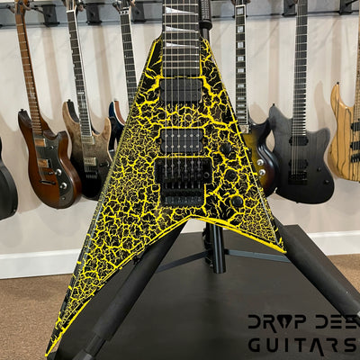 Jackson Custom Shop Randy Rhoads Electric Guitar w/ Case - Black w/ Yellow Crackle