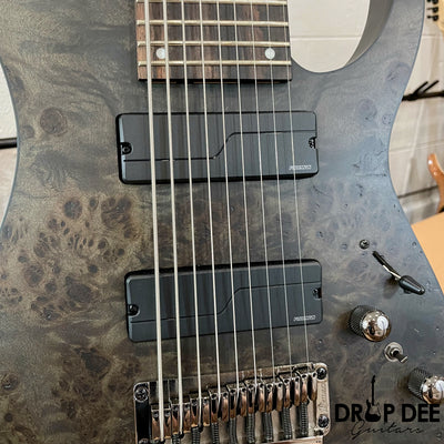 Ibanez Axe Lab Design RG9PB Baritone 9-String Electric Guitar - Transparent Flat Gray