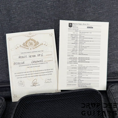 Mayones Regius 4Ever VF 6 Multiscale Evertune Electric Guitar w/ Case - Black Gold Mercury Swirl