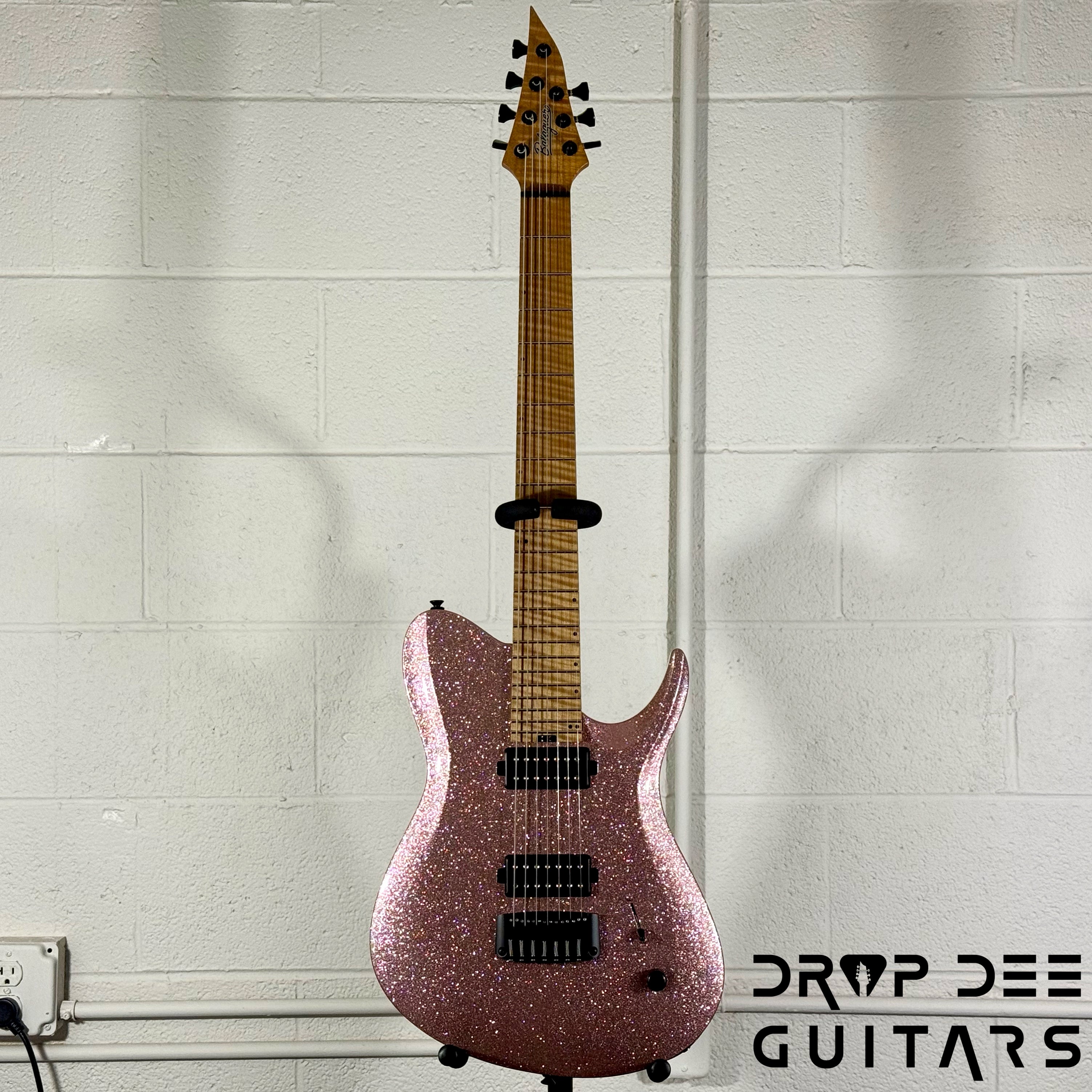Balaguer USA Series Seraph Modern 7 Baritone 7-String Electric Guitar w/ Case (824) - Gloss Metallic Rose Gold