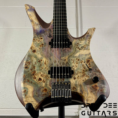 GV Guitars Syrius Headless Baritone Electric Guitar w/ Case - Natural