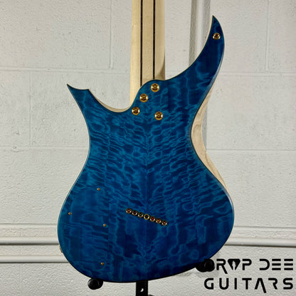 MRK Custom Shop Apodis Multiscale 7-String Electric Guitar w/ Case - Blue w/ Gold Leaf